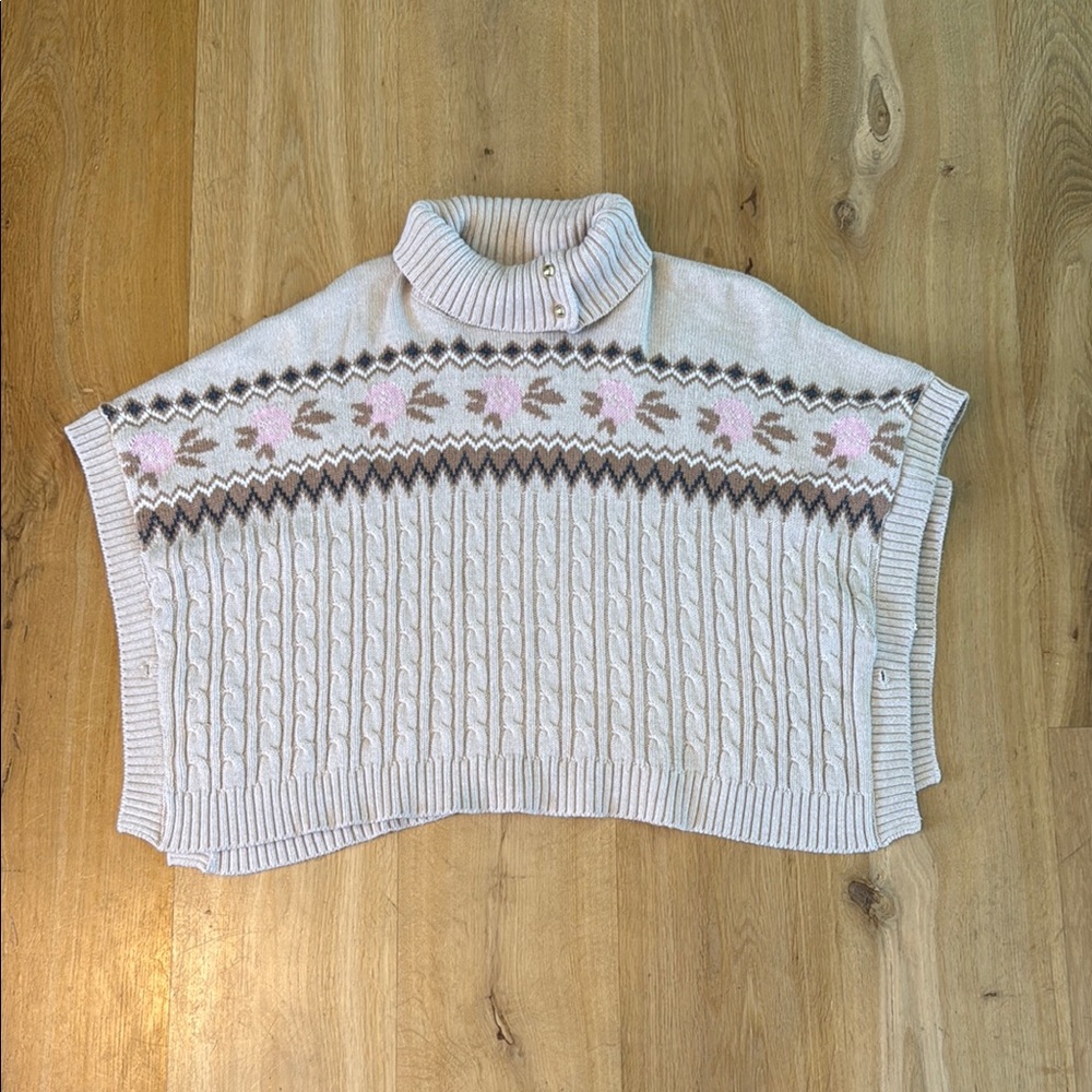 Janie and Jack Cream Pink Shrug Sweater